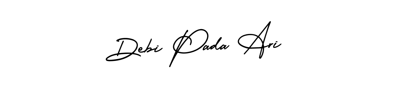 if you are searching for the best signature style for your name Debi Pada Ari. so please give up your signature search. here we have designed multiple signature styles  using AmerikaSignatureDemo-Regular. Debi Pada Ari signature style 3 images and pictures png