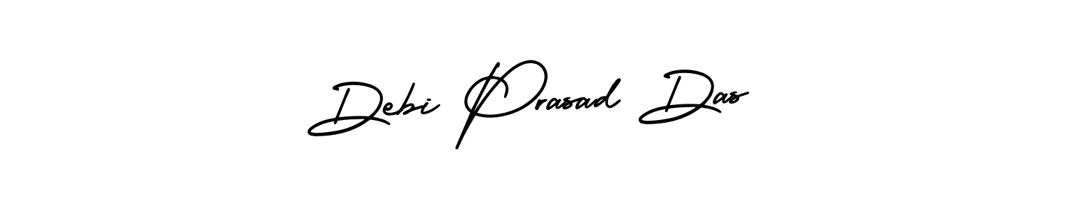 You should practise on your own different ways (AmerikaSignatureDemo-Regular) to write your name (Debi Prasad Das) in signature. don't let someone else do it for you. Debi Prasad Das signature style 3 images and pictures png