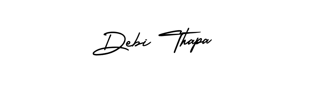 How to make Debi Thapa name signature. Use AmerikaSignatureDemo-Regular style for creating short signs online. This is the latest handwritten sign. Debi Thapa signature style 3 images and pictures png