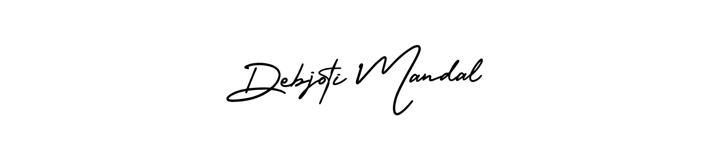 The best way (AmerikaSignatureDemo-Regular) to make a short signature is to pick only two or three words in your name. The name Debjoti Mandal include a total of six letters. For converting this name. Debjoti Mandal signature style 3 images and pictures png