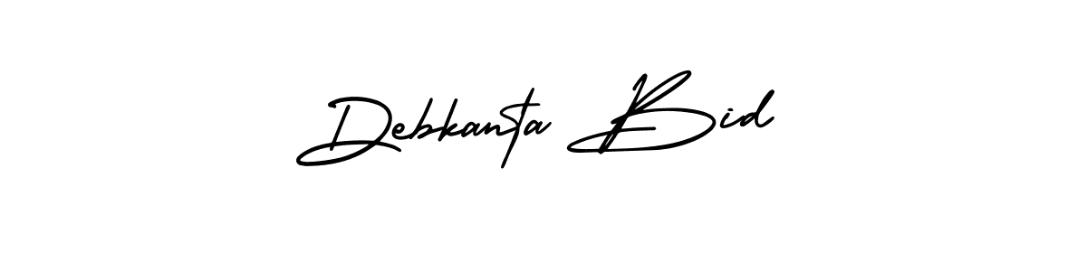 Use a signature maker to create a handwritten signature online. With this signature software, you can design (AmerikaSignatureDemo-Regular) your own signature for name Debkanta Bid. Debkanta Bid signature style 3 images and pictures png