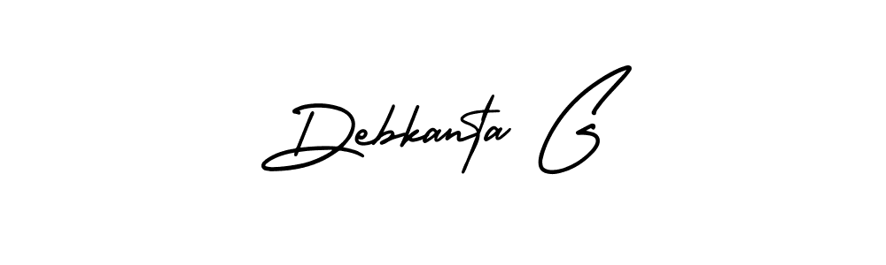 It looks lik you need a new signature style for name Debkanta G. Design unique handwritten (AmerikaSignatureDemo-Regular) signature with our free signature maker in just a few clicks. Debkanta G signature style 3 images and pictures png