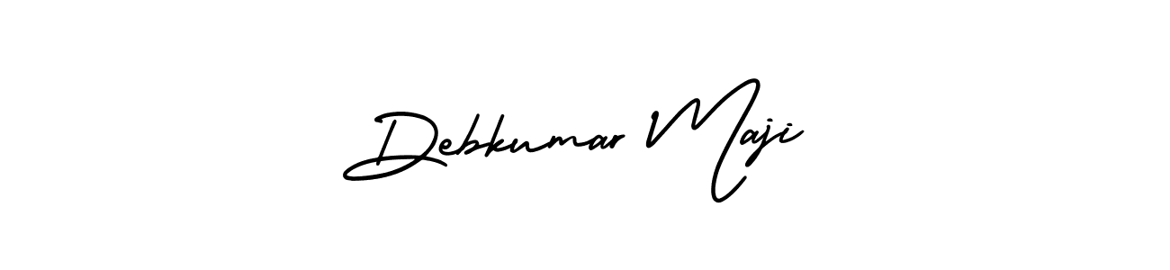 The best way (AmerikaSignatureDemo-Regular) to make a short signature is to pick only two or three words in your name. The name Debkumar Maji include a total of six letters. For converting this name. Debkumar Maji signature style 3 images and pictures png