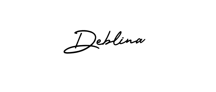 The best way (AmerikaSignatureDemo-Regular) to make a short signature is to pick only two or three words in your name. The name Deblina include a total of six letters. For converting this name. Deblina signature style 3 images and pictures png