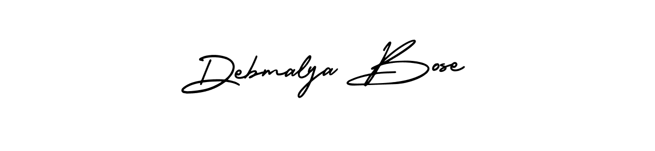 You should practise on your own different ways (AmerikaSignatureDemo-Regular) to write your name (Debmalya Bose) in signature. don't let someone else do it for you. Debmalya Bose signature style 3 images and pictures png