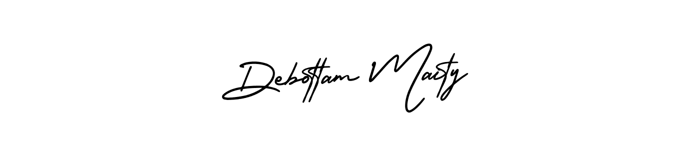 This is the best signature style for the Debottam Maity name. Also you like these signature font (AmerikaSignatureDemo-Regular). Mix name signature. Debottam Maity signature style 3 images and pictures png