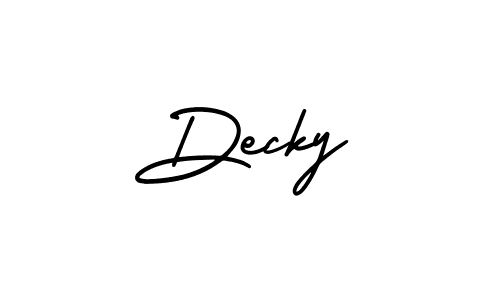 Similarly AmerikaSignatureDemo-Regular is the best handwritten signature design. Signature creator online .You can use it as an online autograph creator for name Decky. Decky signature style 3 images and pictures png