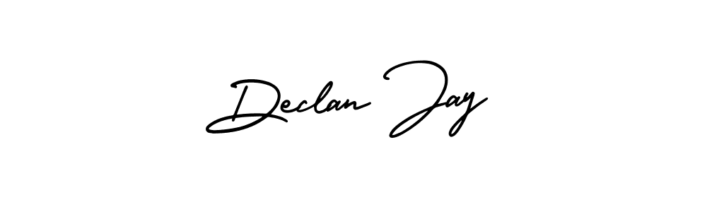 The best way (AmerikaSignatureDemo-Regular) to make a short signature is to pick only two or three words in your name. The name Declan Jay include a total of six letters. For converting this name. Declan Jay signature style 3 images and pictures png