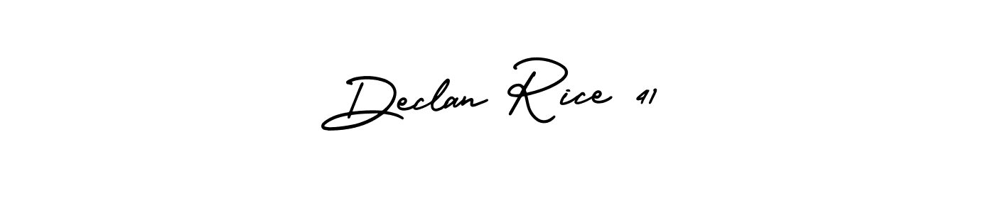 This is the best signature style for the Declan Rice 41 name. Also you like these signature font (AmerikaSignatureDemo-Regular). Mix name signature. Declan Rice 41 signature style 3 images and pictures png