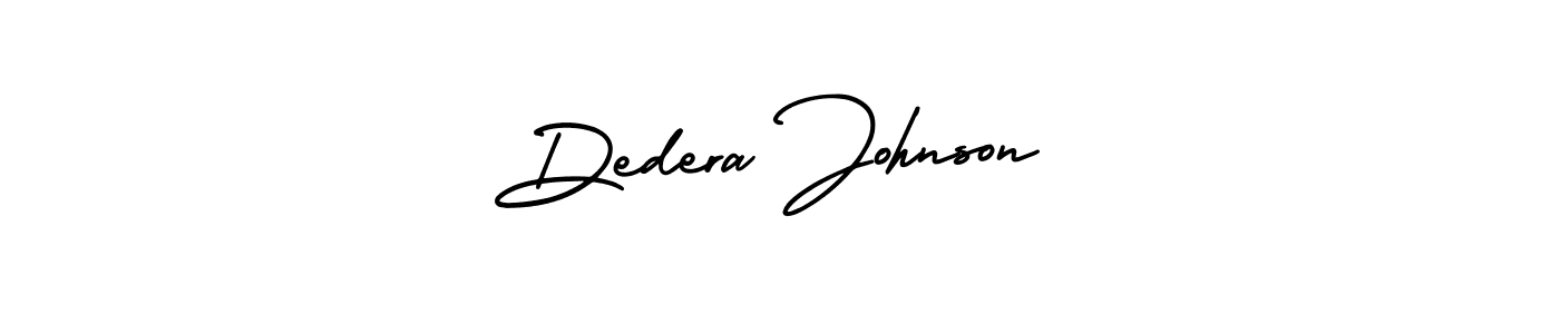 The best way (AmerikaSignatureDemo-Regular) to make a short signature is to pick only two or three words in your name. The name Dedera Johnson include a total of six letters. For converting this name. Dedera Johnson signature style 3 images and pictures png