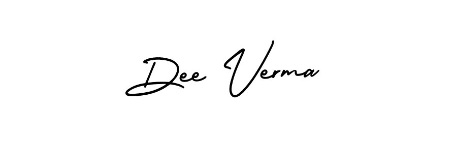 You should practise on your own different ways (AmerikaSignatureDemo-Regular) to write your name (Dee Verma) in signature. don't let someone else do it for you. Dee Verma signature style 3 images and pictures png