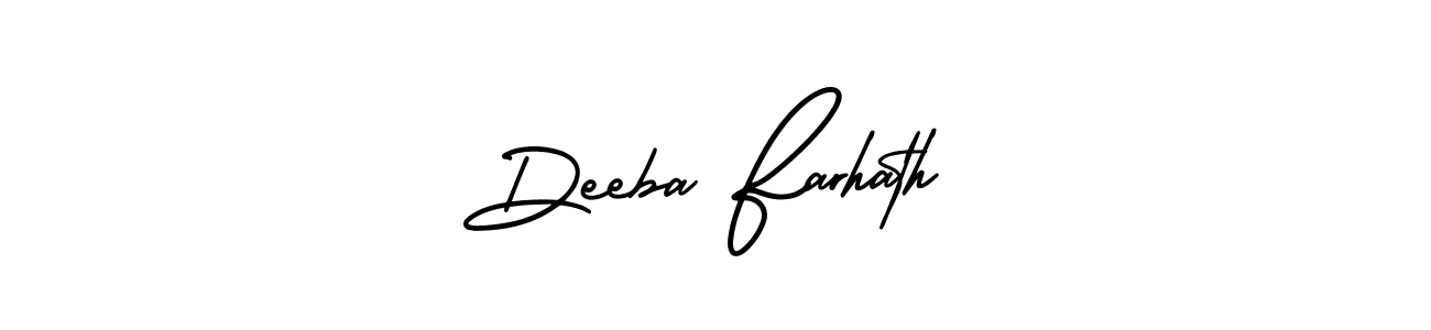 This is the best signature style for the Deeba Farhath name. Also you like these signature font (AmerikaSignatureDemo-Regular). Mix name signature. Deeba Farhath signature style 3 images and pictures png