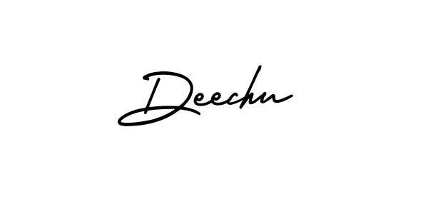 Use a signature maker to create a handwritten signature online. With this signature software, you can design (AmerikaSignatureDemo-Regular) your own signature for name Deechu. Deechu signature style 3 images and pictures png