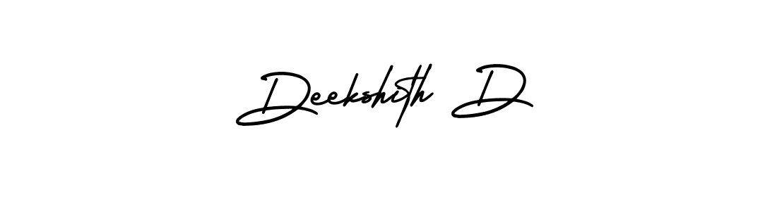 Use a signature maker to create a handwritten signature online. With this signature software, you can design (AmerikaSignatureDemo-Regular) your own signature for name Deekshith D. Deekshith D signature style 3 images and pictures png