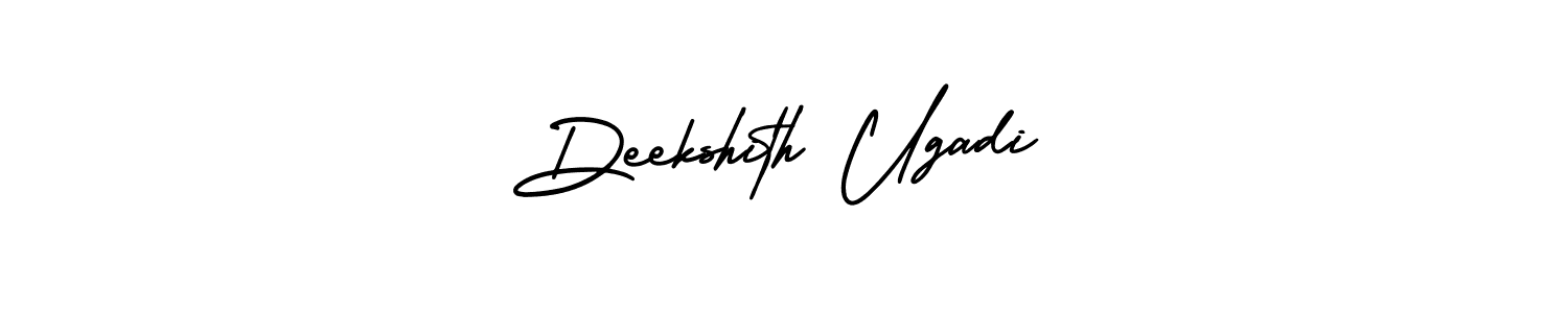 It looks lik you need a new signature style for name Deekshith Ugadi. Design unique handwritten (AmerikaSignatureDemo-Regular) signature with our free signature maker in just a few clicks. Deekshith Ugadi signature style 3 images and pictures png