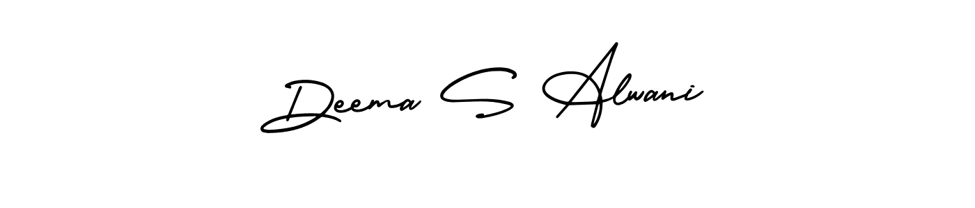 How to make Deema S Alwani name signature. Use AmerikaSignatureDemo-Regular style for creating short signs online. This is the latest handwritten sign. Deema S Alwani signature style 3 images and pictures png
