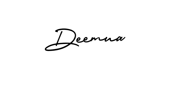 How to make Deemua name signature. Use AmerikaSignatureDemo-Regular style for creating short signs online. This is the latest handwritten sign. Deemua signature style 3 images and pictures png