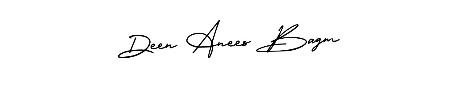 if you are searching for the best signature style for your name Deen Anees Bagm. so please give up your signature search. here we have designed multiple signature styles  using AmerikaSignatureDemo-Regular. Deen Anees Bagm signature style 3 images and pictures png