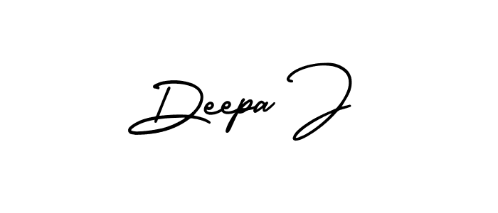 How to make Deepa J name signature. Use AmerikaSignatureDemo-Regular style for creating short signs online. This is the latest handwritten sign. Deepa J signature style 3 images and pictures png