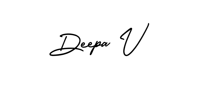 Create a beautiful signature design for name Deepa V. With this signature (AmerikaSignatureDemo-Regular) fonts, you can make a handwritten signature for free. Deepa V signature style 3 images and pictures png