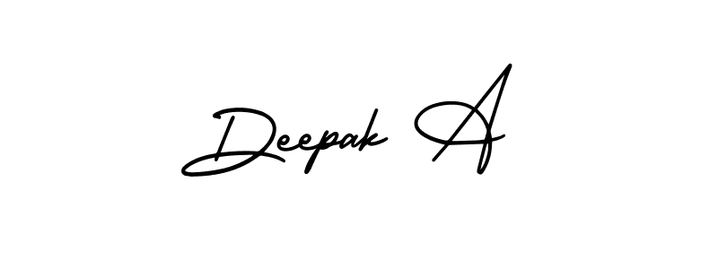 Use a signature maker to create a handwritten signature online. With this signature software, you can design (AmerikaSignatureDemo-Regular) your own signature for name Deepak A. Deepak A signature style 3 images and pictures png