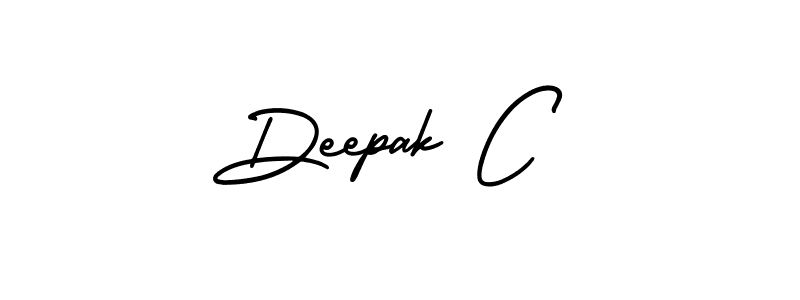 The best way (AmerikaSignatureDemo-Regular) to make a short signature is to pick only two or three words in your name. The name Deepak C include a total of six letters. For converting this name. Deepak C signature style 3 images and pictures png