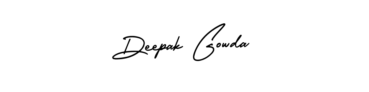 You should practise on your own different ways (AmerikaSignatureDemo-Regular) to write your name (Deepak Gowda) in signature. don't let someone else do it for you. Deepak Gowda signature style 3 images and pictures png