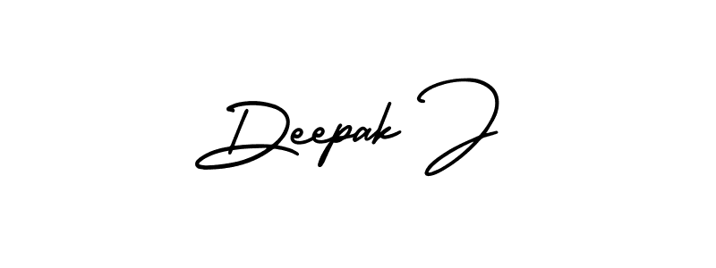 How to make Deepak J name signature. Use AmerikaSignatureDemo-Regular style for creating short signs online. This is the latest handwritten sign. Deepak J signature style 3 images and pictures png