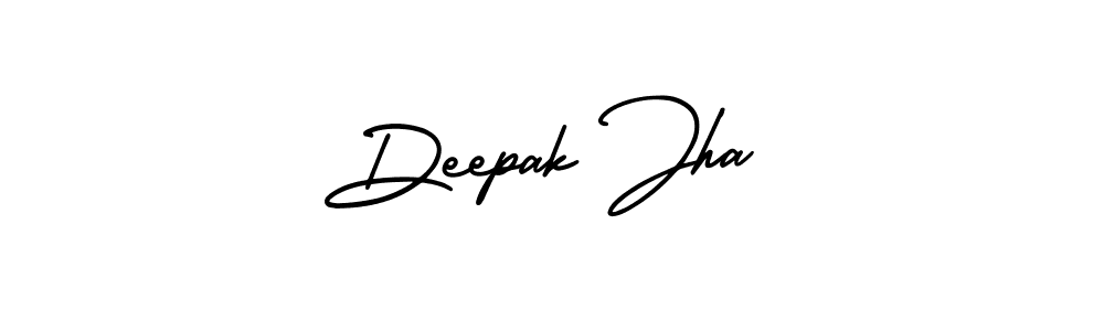 The best way (AmerikaSignatureDemo-Regular) to make a short signature is to pick only two or three words in your name. The name Deepak Jha include a total of six letters. For converting this name. Deepak Jha signature style 3 images and pictures png