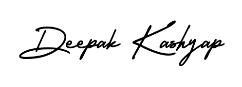Master the art of signing with Deepak Kashyap written in fluent AmerikaSignatureDemo-Regular script. A great template to practice and refine your handwriting. Deepak Kashyap signature style 3 images and pictures png