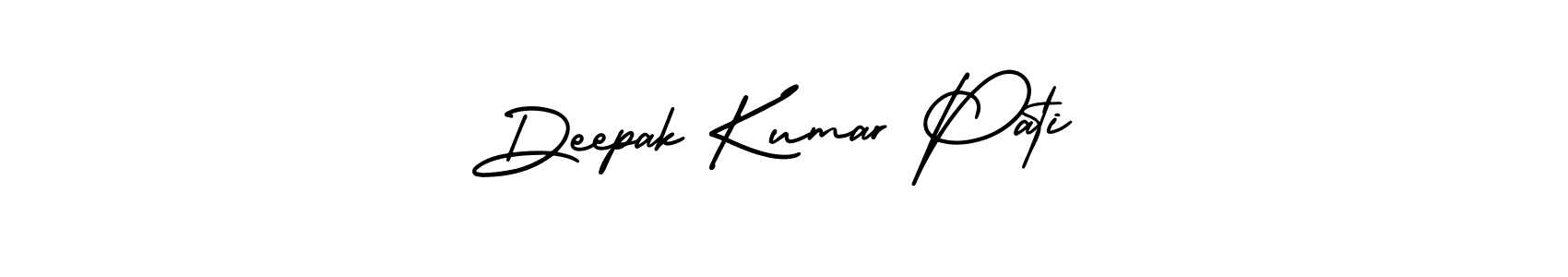 The best way (AmerikaSignatureDemo-Regular) to make a short signature is to pick only two or three words in your name. The name Deepak Kumar Pati include a total of six letters. For converting this name. Deepak Kumar Pati signature style 3 images and pictures png