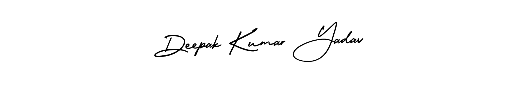 You should practise on your own different ways (AmerikaSignatureDemo-Regular) to write your name (Deepak Kumar Yadav) in signature. don't let someone else do it for you. Deepak Kumar Yadav signature style 3 images and pictures png