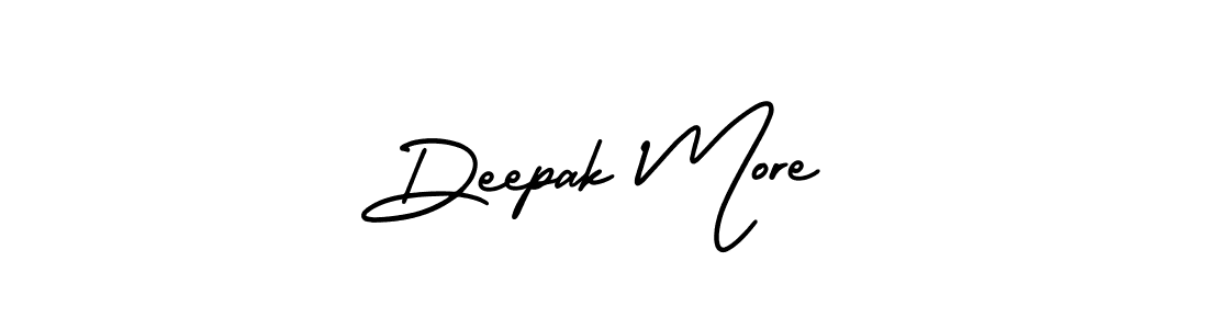 You should practise on your own different ways (AmerikaSignatureDemo-Regular) to write your name (Deepak More) in signature. don't let someone else do it for you. Deepak More signature style 3 images and pictures png