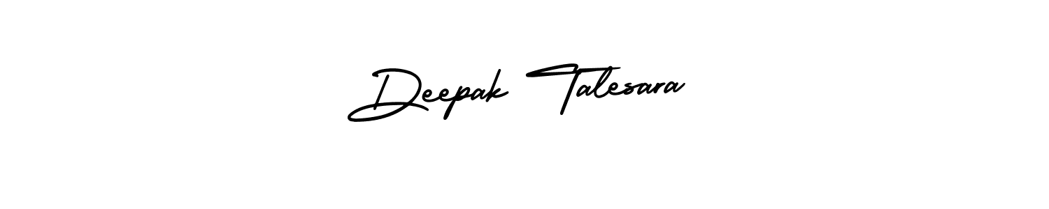 You should practise on your own different ways (AmerikaSignatureDemo-Regular) to write your name (Deepak Talesara) in signature. don't let someone else do it for you. Deepak Talesara signature style 3 images and pictures png