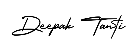 A sleek calligraphic signature for name Deepak Tanti utilizing AmerikaSignatureDemo-Regular styling. Great for adding personal signatures to photos and art. Deepak Tanti signature style 3 images and pictures png