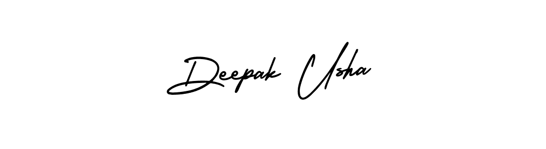 The best way (AmerikaSignatureDemo-Regular) to make a short signature is to pick only two or three words in your name. The name Deepak Usha include a total of six letters. For converting this name. Deepak Usha signature style 3 images and pictures png
