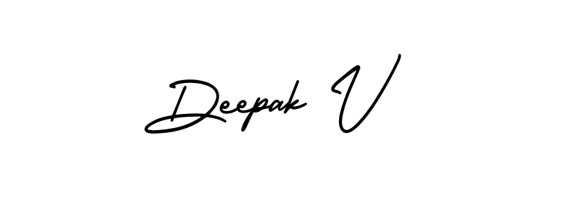 It looks lik you need a new signature style for name Deepak V. Design unique handwritten (AmerikaSignatureDemo-Regular) signature with our free signature maker in just a few clicks. Deepak V signature style 3 images and pictures png
