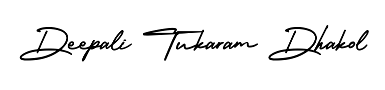 You should practise on your own different ways (AmerikaSignatureDemo-Regular) to write your name (Deepali Tukaram Dhakol) in signature. Don't let someone else do it for you. Deepali Tukaram Dhakol signature style 3 images and pictures png