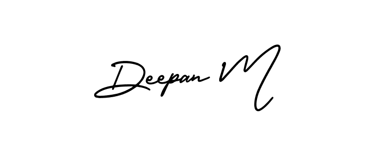 How to make Deepan M name signature. Use AmerikaSignatureDemo-Regular style for creating short signs online. This is the latest handwritten sign. Deepan M signature style 3 images and pictures png