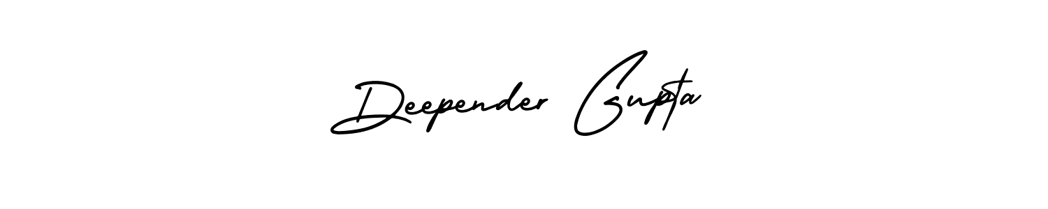 How to make Deepender Gupta name signature. Use AmerikaSignatureDemo-Regular style for creating short signs online. This is the latest handwritten sign. Deepender Gupta signature style 3 images and pictures png