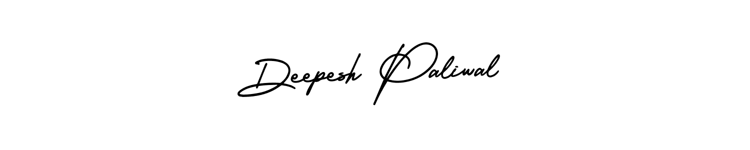 The best way (AmerikaSignatureDemo-Regular) to make a short signature is to pick only two or three words in your name. The name Deepesh Paliwal include a total of six letters. For converting this name. Deepesh Paliwal signature style 3 images and pictures png