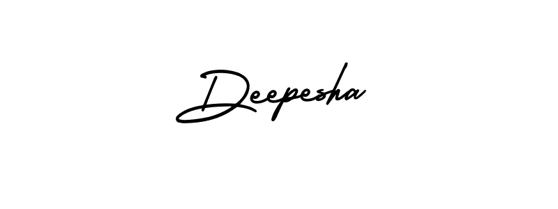 How to make Deepesha name signature. Use AmerikaSignatureDemo-Regular style for creating short signs online. This is the latest handwritten sign. Deepesha signature style 3 images and pictures png