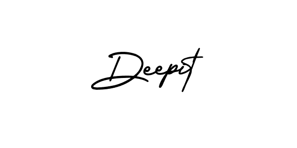 The best way (AmerikaSignatureDemo-Regular) to make a short signature is to pick only two or three words in your name. The name Deepit include a total of six letters. For converting this name. Deepit signature style 3 images and pictures png