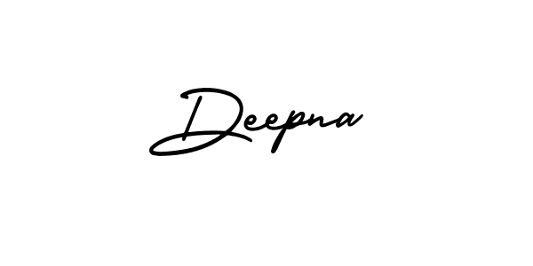 How to make Deepna name signature. Use AmerikaSignatureDemo-Regular style for creating short signs online. This is the latest handwritten sign. Deepna signature style 3 images and pictures png