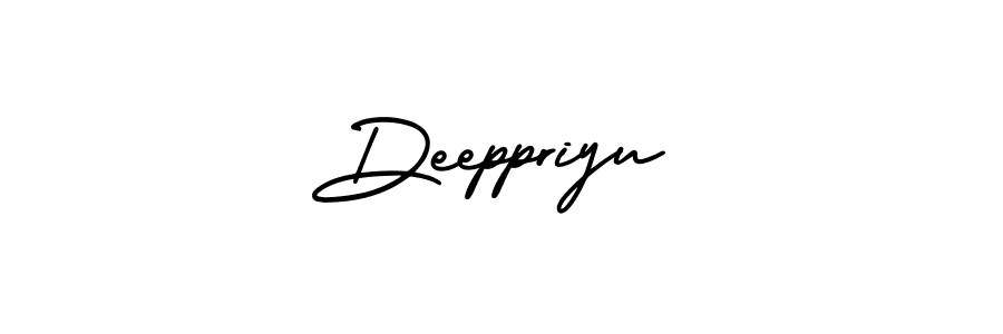 How to make Deeppriyu signature? AmerikaSignatureDemo-Regular is a professional autograph style. Create handwritten signature for Deeppriyu name. Deeppriyu signature style 3 images and pictures png