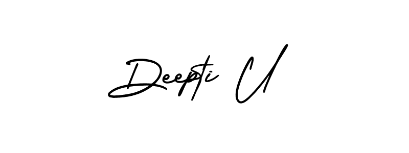 Also we have Deepti U name is the best signature style. Create professional handwritten signature collection using AmerikaSignatureDemo-Regular autograph style. Deepti U signature style 3 images and pictures png