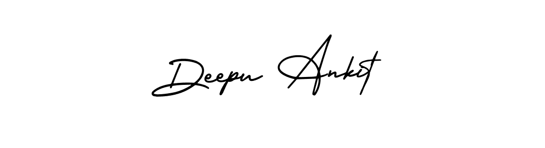 The best way (AmerikaSignatureDemo-Regular) to make a short signature is to pick only two or three words in your name. The name Deepu Ankit include a total of six letters. For converting this name. Deepu Ankit signature style 3 images and pictures png