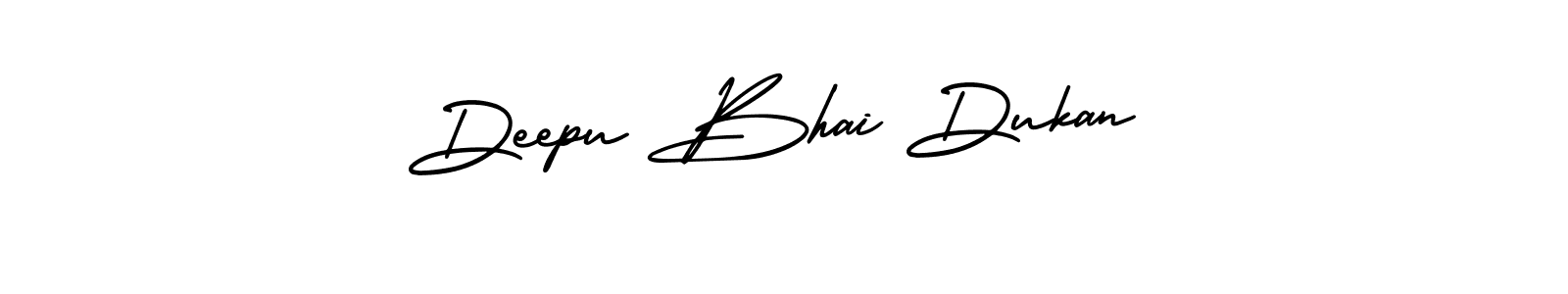 How to make Deepu Bhai Dukan name signature. Use AmerikaSignatureDemo-Regular style for creating short signs online. This is the latest handwritten sign. Deepu Bhai Dukan signature style 3 images and pictures png