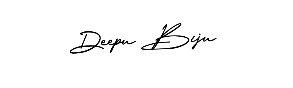 It looks lik you need a new signature style for name Deepu Biju. Design unique handwritten (AmerikaSignatureDemo-Regular) signature with our free signature maker in just a few clicks. Deepu Biju signature style 3 images and pictures png