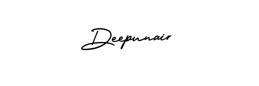How to make Deepunair name signature. Use AmerikaSignatureDemo-Regular style for creating short signs online. This is the latest handwritten sign. Deepunair signature style 3 images and pictures png